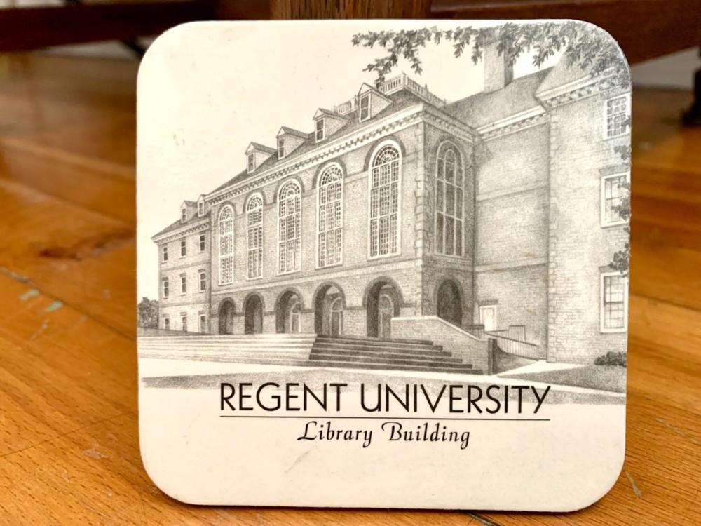 Regent University Library Building Coasters - Picture 4 of 5
